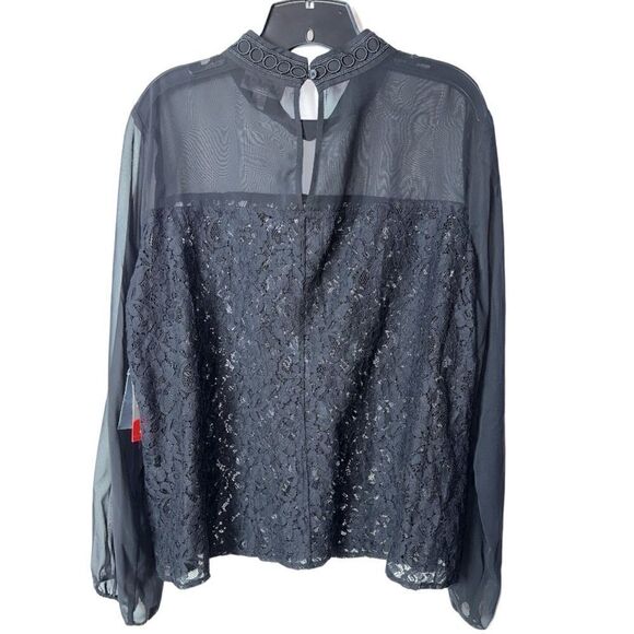 Bold Elements Blouse Mock Neck Long Sleeve Women’s Size XXL - Picture 2 of 5